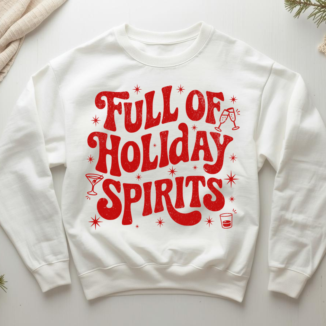 Full of Holiday Spirit Red Grunge
