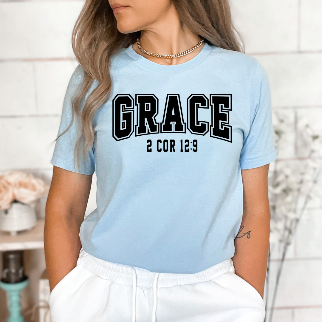 GRACE 2 Cor 12:9 Varsity Style