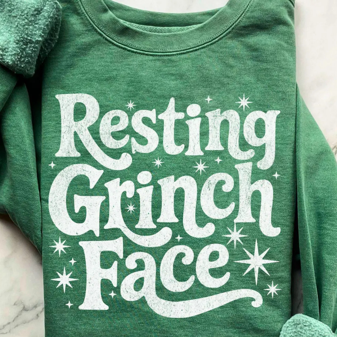Resting Grinch Face White Grunge