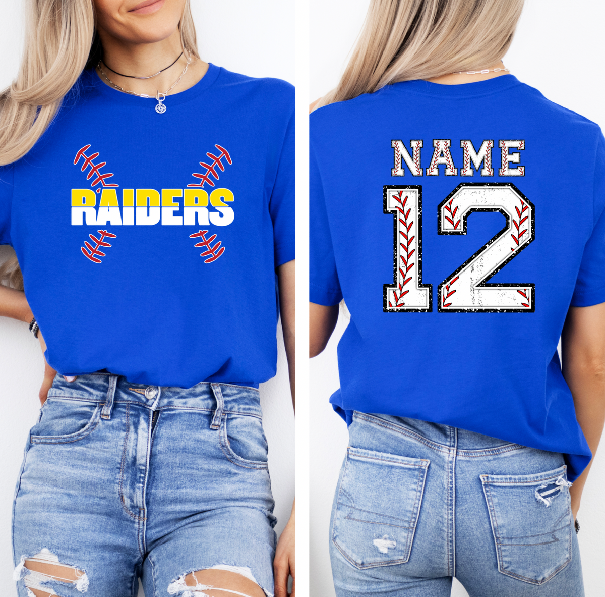 Raiders Baseball Laces + Custom Name and Number