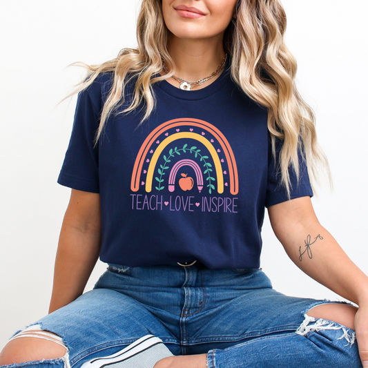 Teach Love Inspire Rainbow Colored