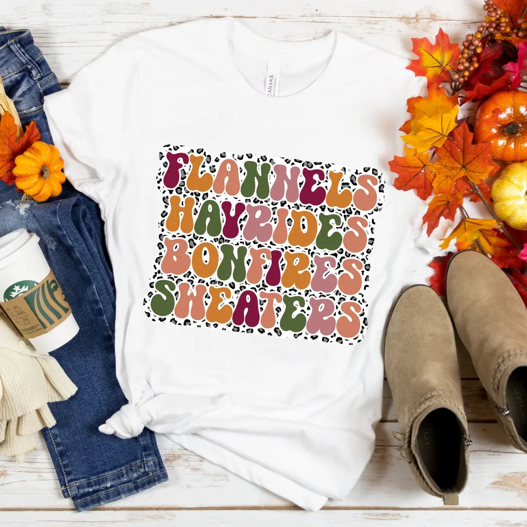 Flannels Hayrides Bonfires Sweaters